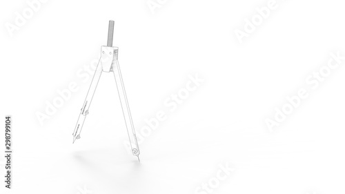 3d rendering of a compass isolated on white background