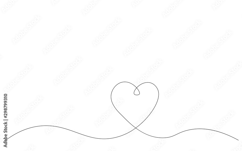 Heart background one line drawing, valentine day vector illustration Heart background one line drawing, valentine day vector illustration