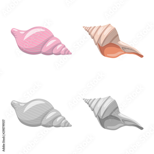 Vector design of animal and decoration icon. Collection of animal and ocean stock vector illustration.