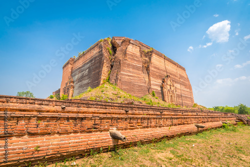 The Mingun Pahtodawgyi Pagoda, is an incomplete monument stupa in Mingun Sagaing ,Mandalay, Myanmar 