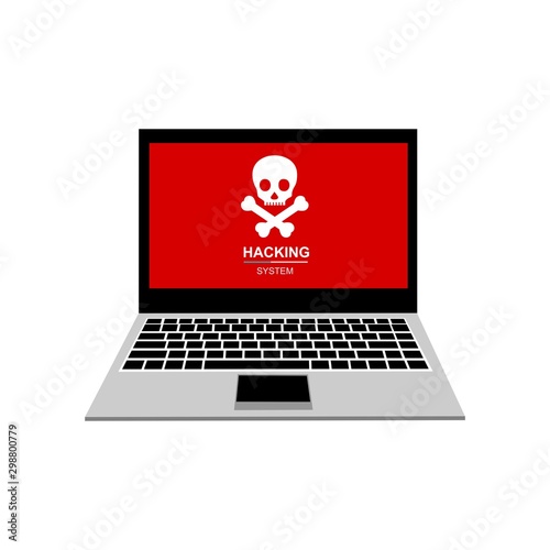 Alert notification on laptop, computer, smartphone vector, malware concept, spam data, fraud internet error, insecure connection, online scam, virus vector illustration template