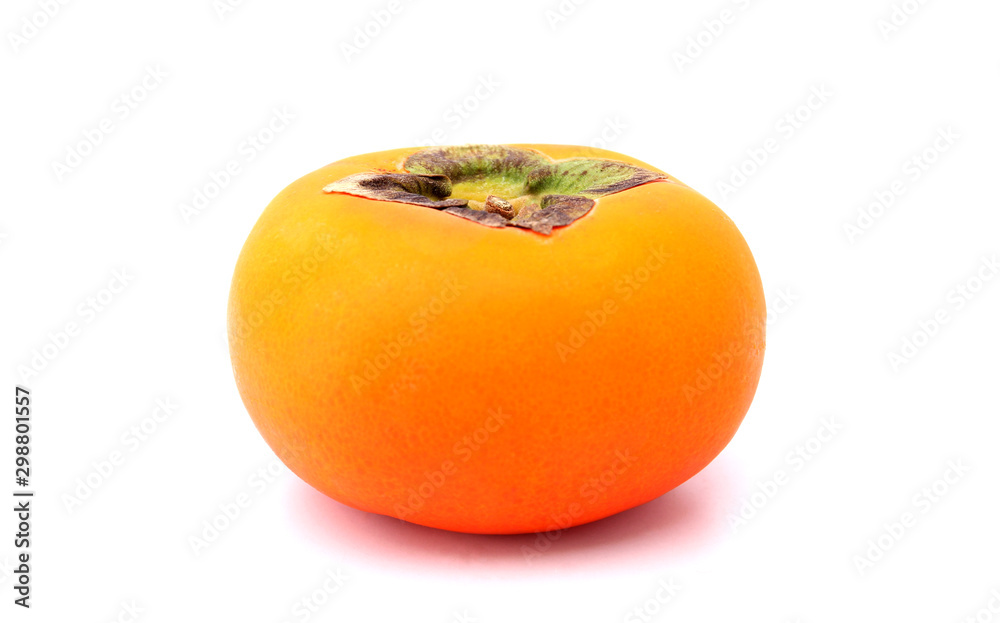 fresh persimmons isolated on white background. fresh persimmons isolated on white background.
