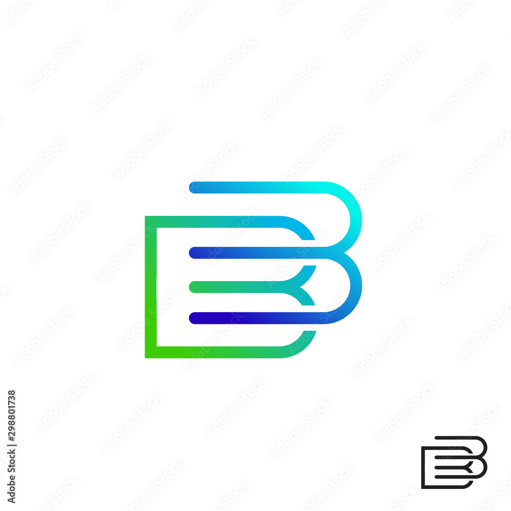 Initial letter number B3 monogram logo vector