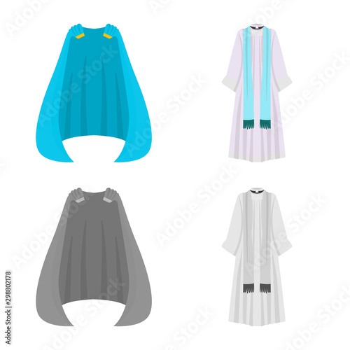 Vector design of material and clothing sign. Set of material and garment vector icon for stock.