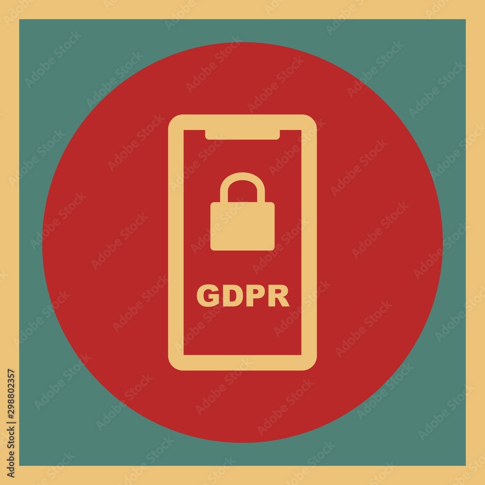 GDPR Mobile Security Lock Icon For Your Design,websites and projects.