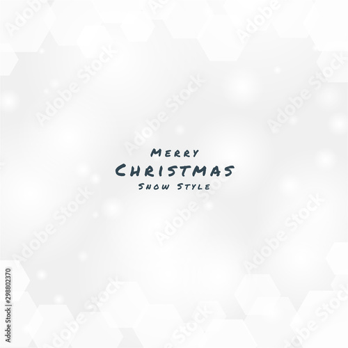 Merry christmas snow white style hexagon modern blurred design with space for your text