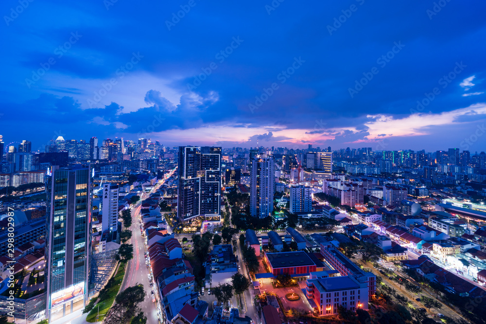 Obraz premium Singapore Cityscape at magic hour