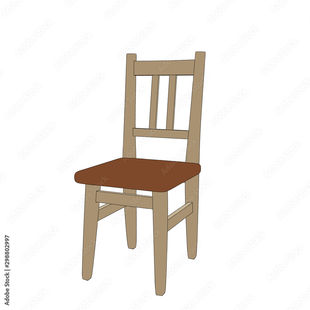 Chair. Isolated on white background. Vector outline illustration. Chair. Isolated on white background. Vector outline illustration.