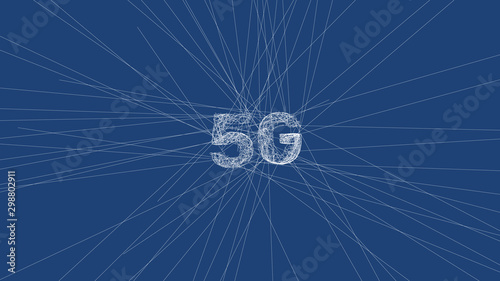 5G network sign. Wireless i...