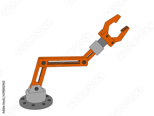 Robotic arm. Isolated on wh...
