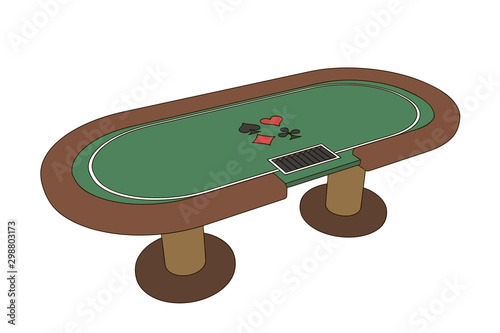 Poker table. Isolated on wh...