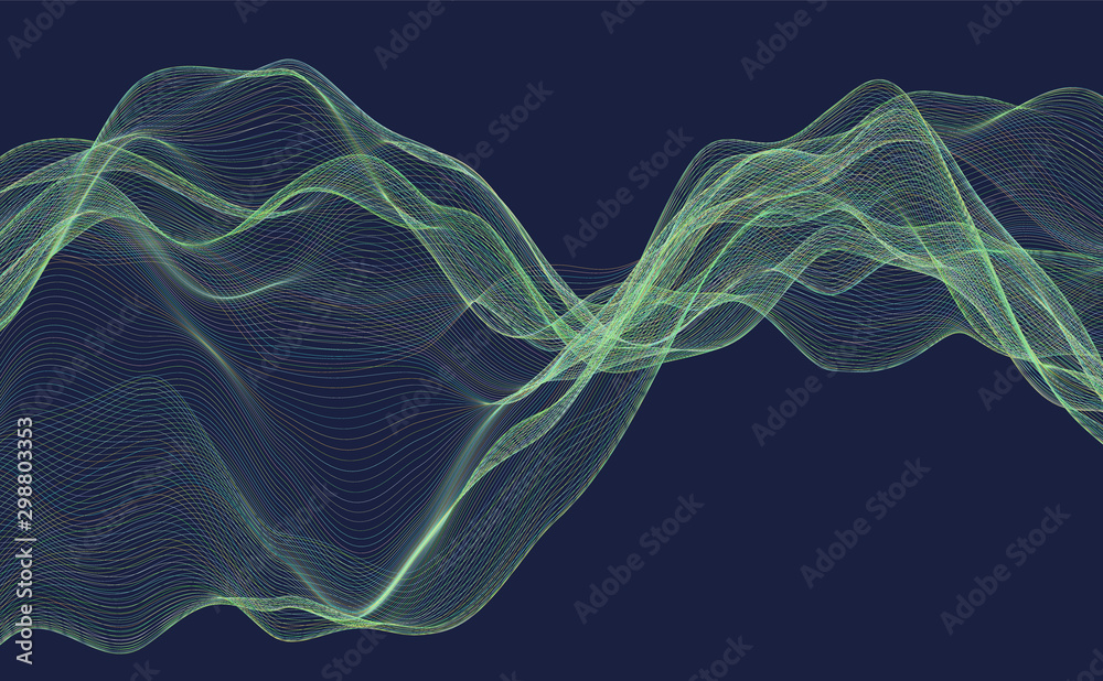 Wavy abstract background. Vector colorful illustration.