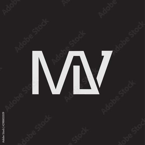 MV intial logo Capital Letters black background