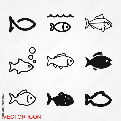 Fish Icon, vector illustration for design photo