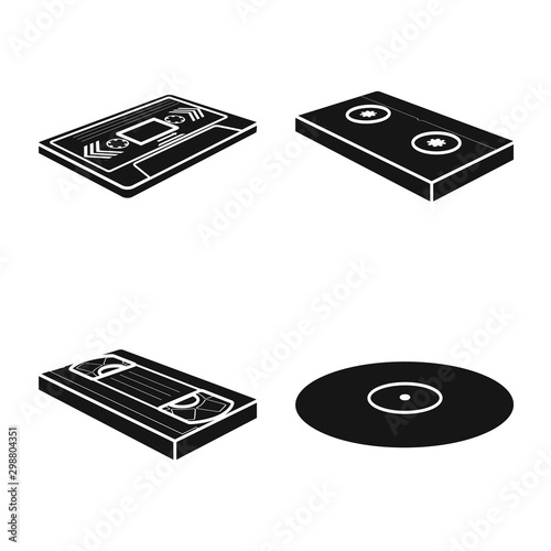 Vector design of device and equipment symbol. Collection of device and player stock symbol for web.