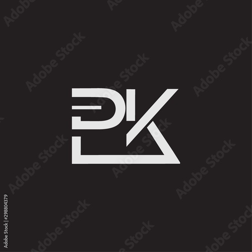 PK initial logo Capital Letters black background