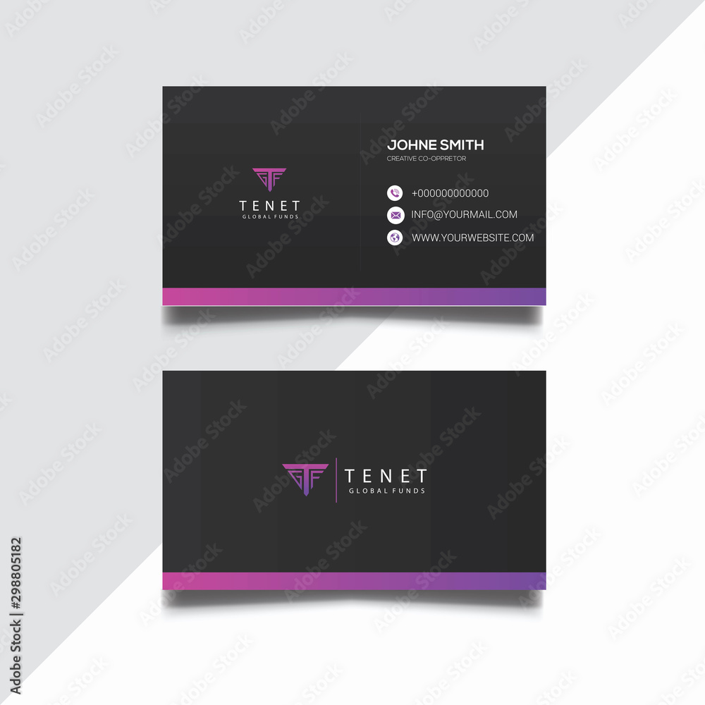 Double-sided creative business card template - obrazy, fototapety, plakaty 