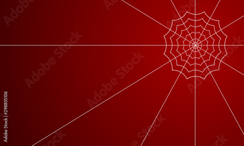 White spider web on a red background, abstract texture background for your design.