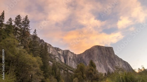 Tine Lapse of Early Morning Clouds Moving Right On Top of El Capitan Peak photo