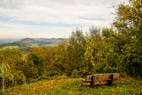 Panoramic view of the hill Hohenstaufen, Germany, to the east