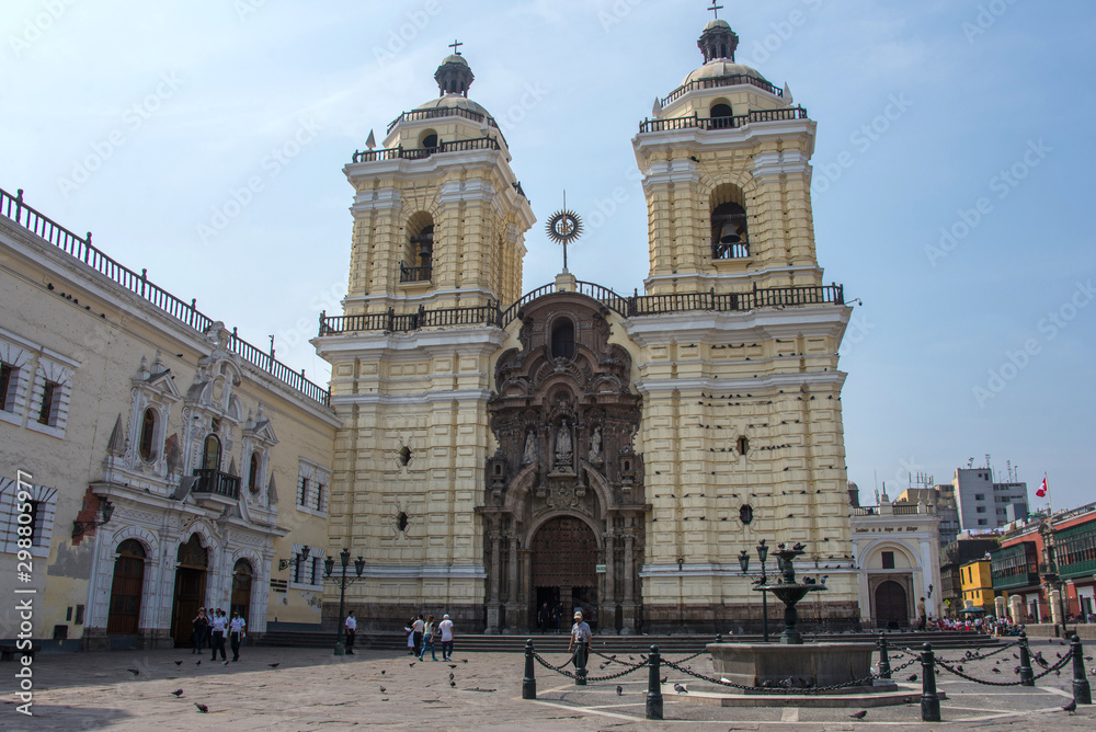 Facade of Monastery of San Francisco in Lima (Peru)