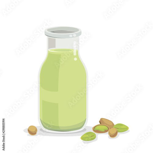 a bottle of pistachio milk