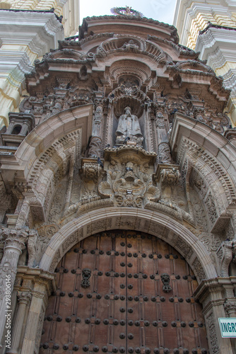 Facade of Monastery of San Francisco in Lima  Peru 