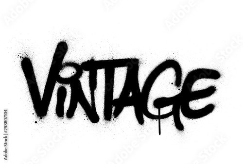 graffiti vintage word sprayed in black over white
