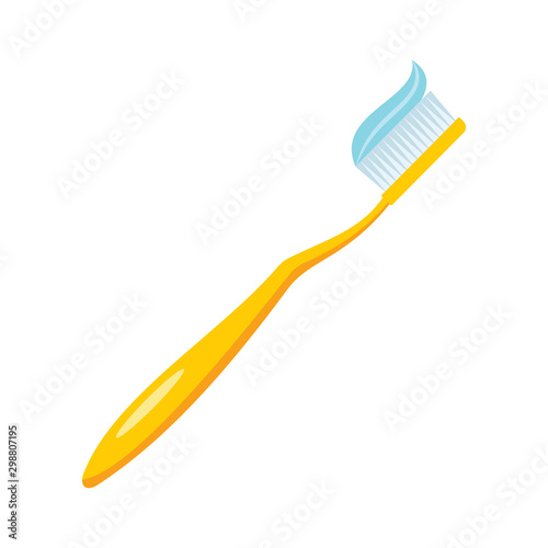 Toothbrush icon in flat style