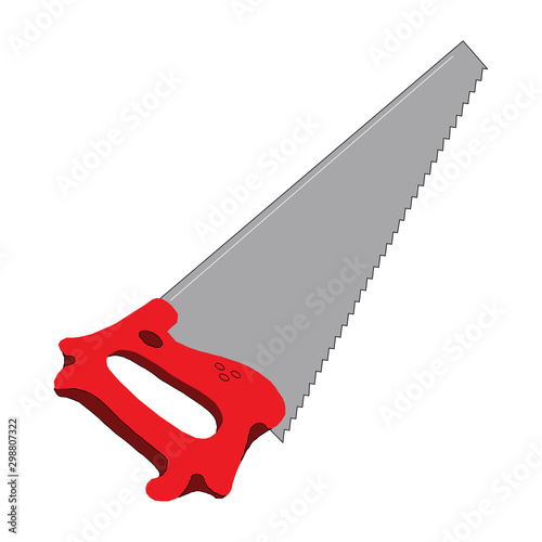 Saw icon, isolated on white background. Hand saw isolated, symbol. Vector illustration. Tools carpenter, repairmen. Vector illustration flat design.