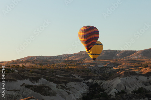 hot air balloons over the village of Göreme in Cappadocia