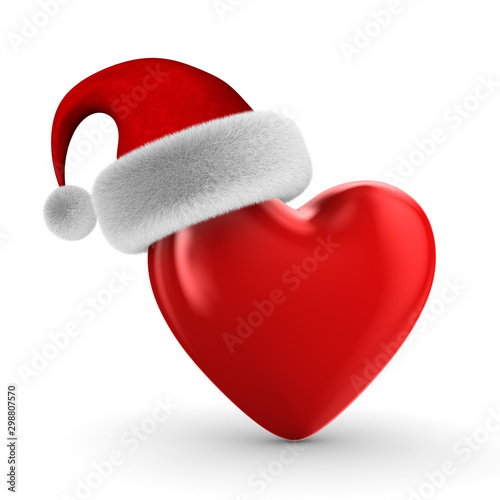 heart and santa claus hat o...