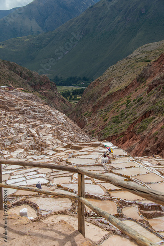 Salt ponds in Maras (Peru) - town is well known for its salt evaporation ponds