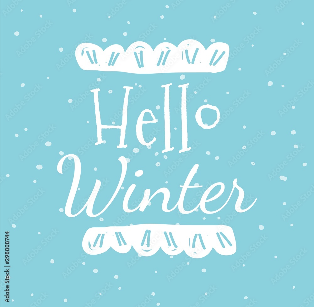 Hello Winter Creative Greeting Card Typography