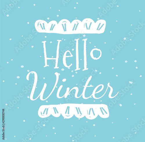 Hello Winter Creative Greeting Card Typography