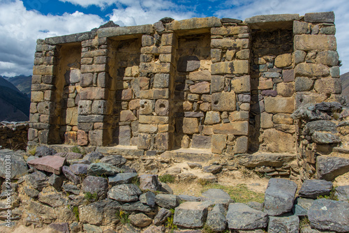 The ruins of the old temple near the town of Ollantaytambo (Peru)