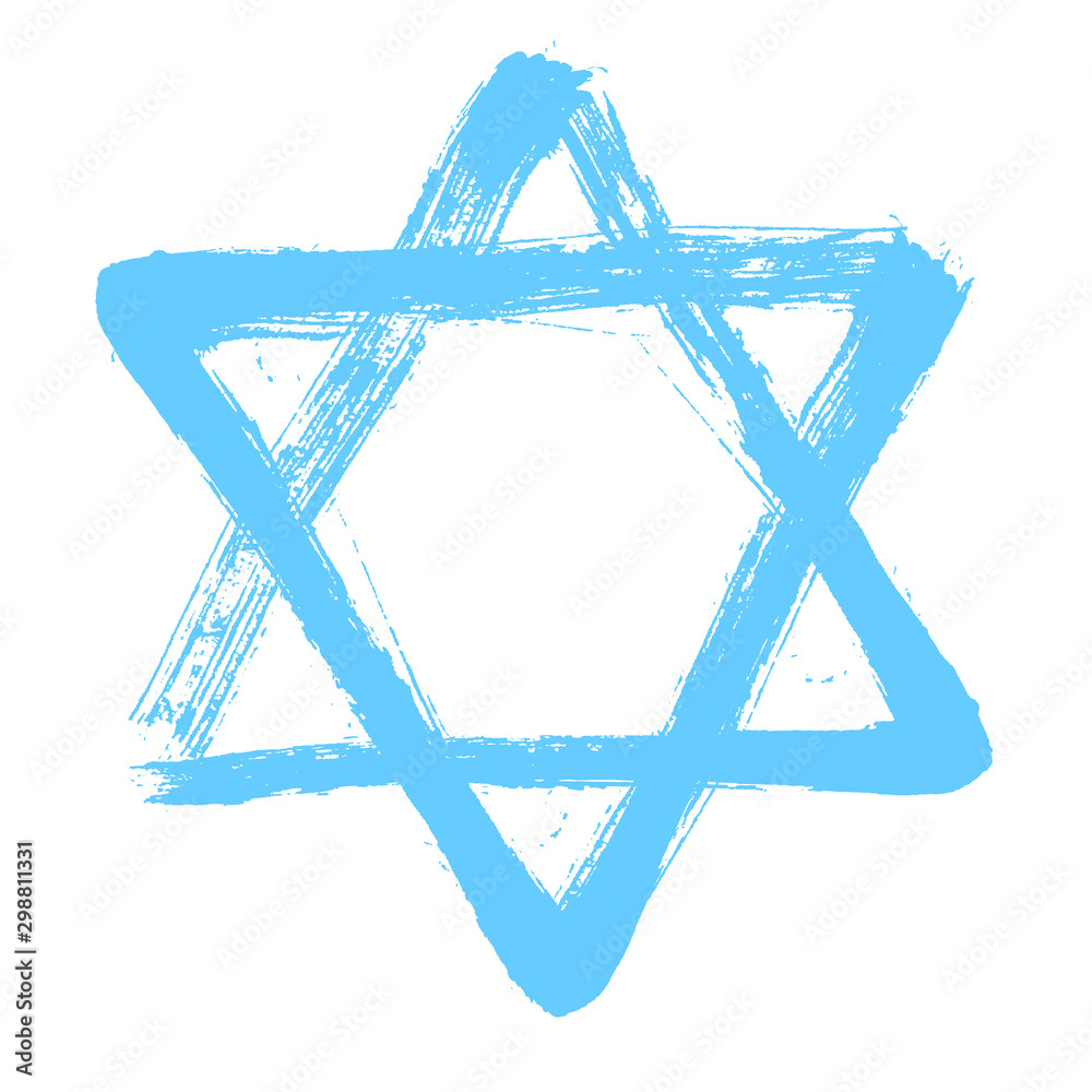 Shield of David. Star of David. The six-pointed geometric star figure is the compound of two equilateral triangles