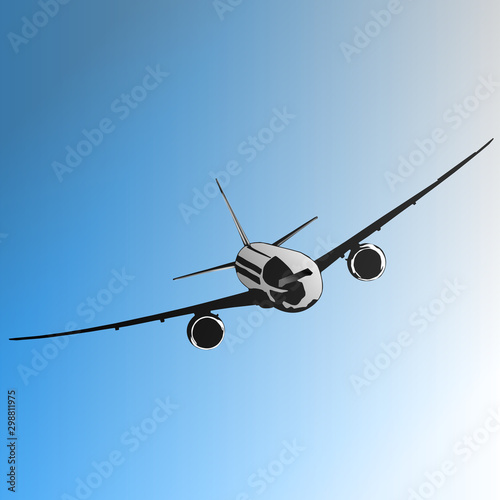 Plane Silhouette inflight
