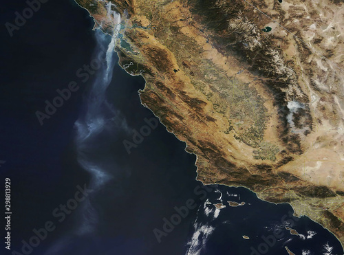 Fire place in Sonoma, California map.  Satellite  image. Some elements of this image are furnished by NASA