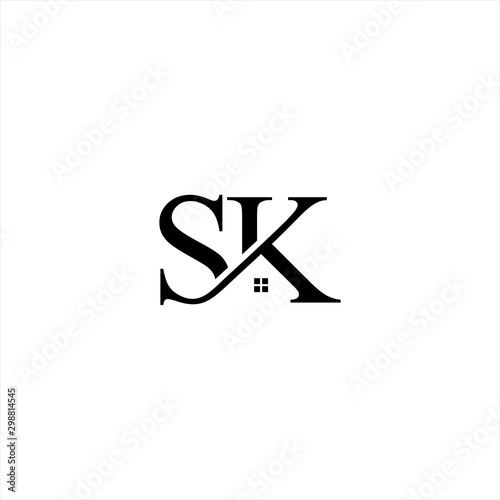 Initial letter logo SK company name