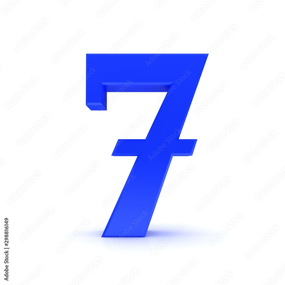Obraz premium 7 seven number 3d blue sign figure numeral