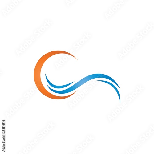 Water Wave symbol and icon Logo Template