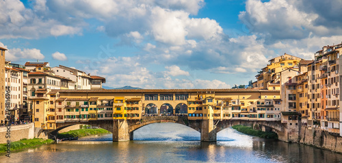 View of the Ponte Vecchio in Florence Tuscany Italy