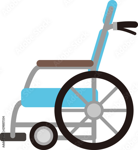 シンプルな車椅子の側面のイラスト
