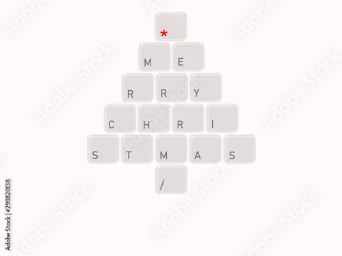 Christmas tree made of computer keys