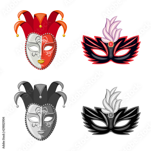 Vector design of luxury and celebration logo. Set of luxury and hide vector icon for stock.