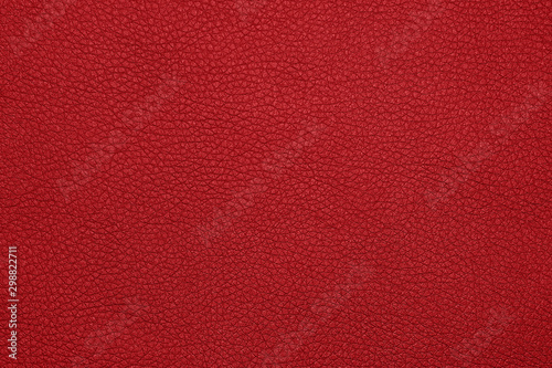 Background texture of red natural leather grain