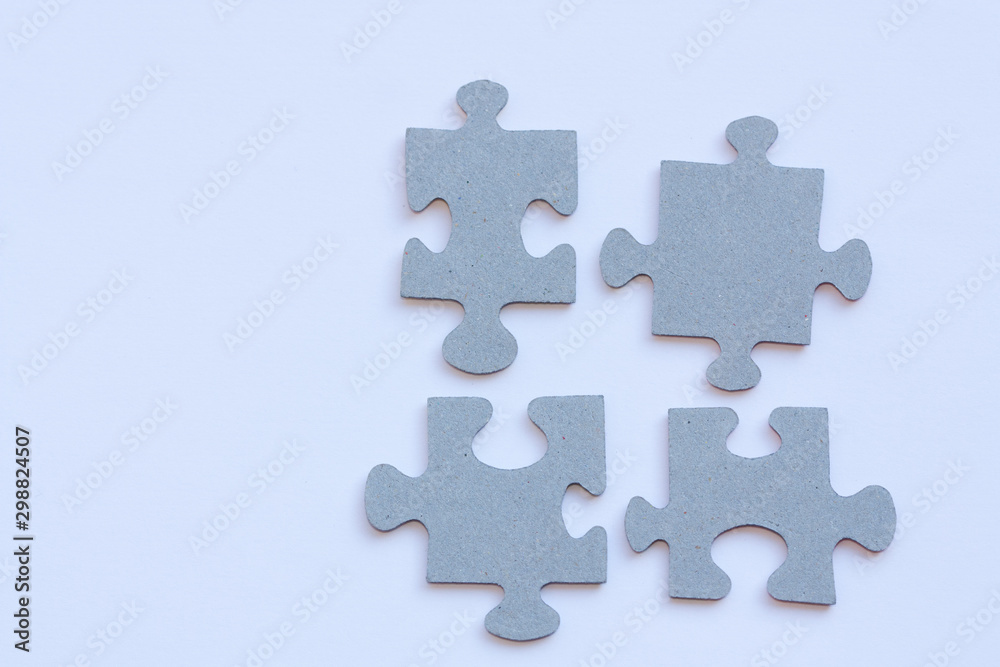Unfinished puzzle pieces. Unfinished puzzle pieces.