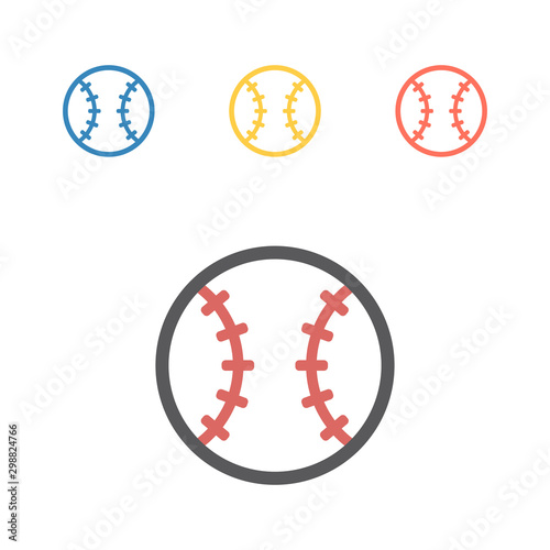 Baseball ball line icon. Vector sport signs for web graphics.
