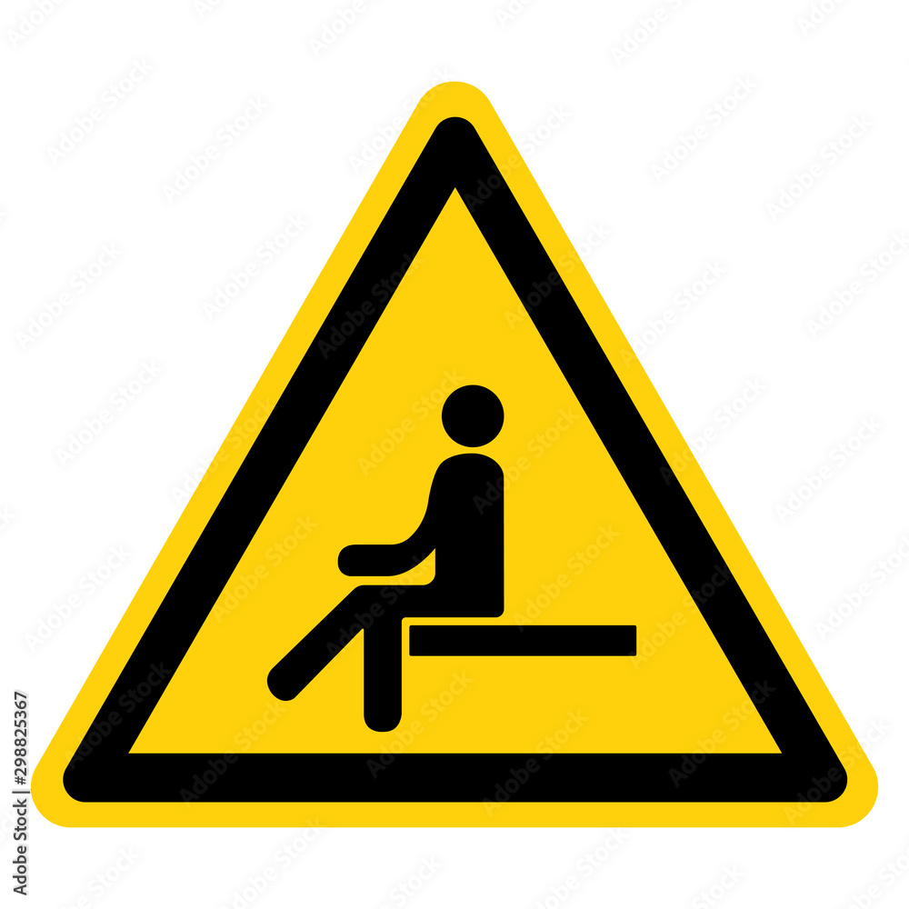 Warning No Sitting Symbol Sign, Vector Illustration, Isolate On White Background Label .EPS10 Warning No Sitting Symbol Sign, Vector Illustration, Isolate On White Background Label .EPS10